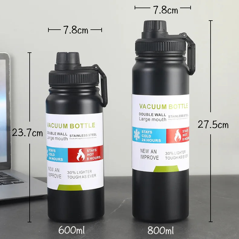 Edelstahl-Thermosflasche 0.6 - 0.8 - 1.0 Liter