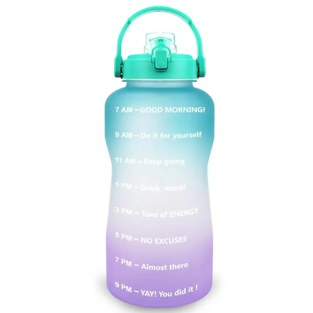 2 Liter Sport-Wasserflasche mit Zeitmarkierung